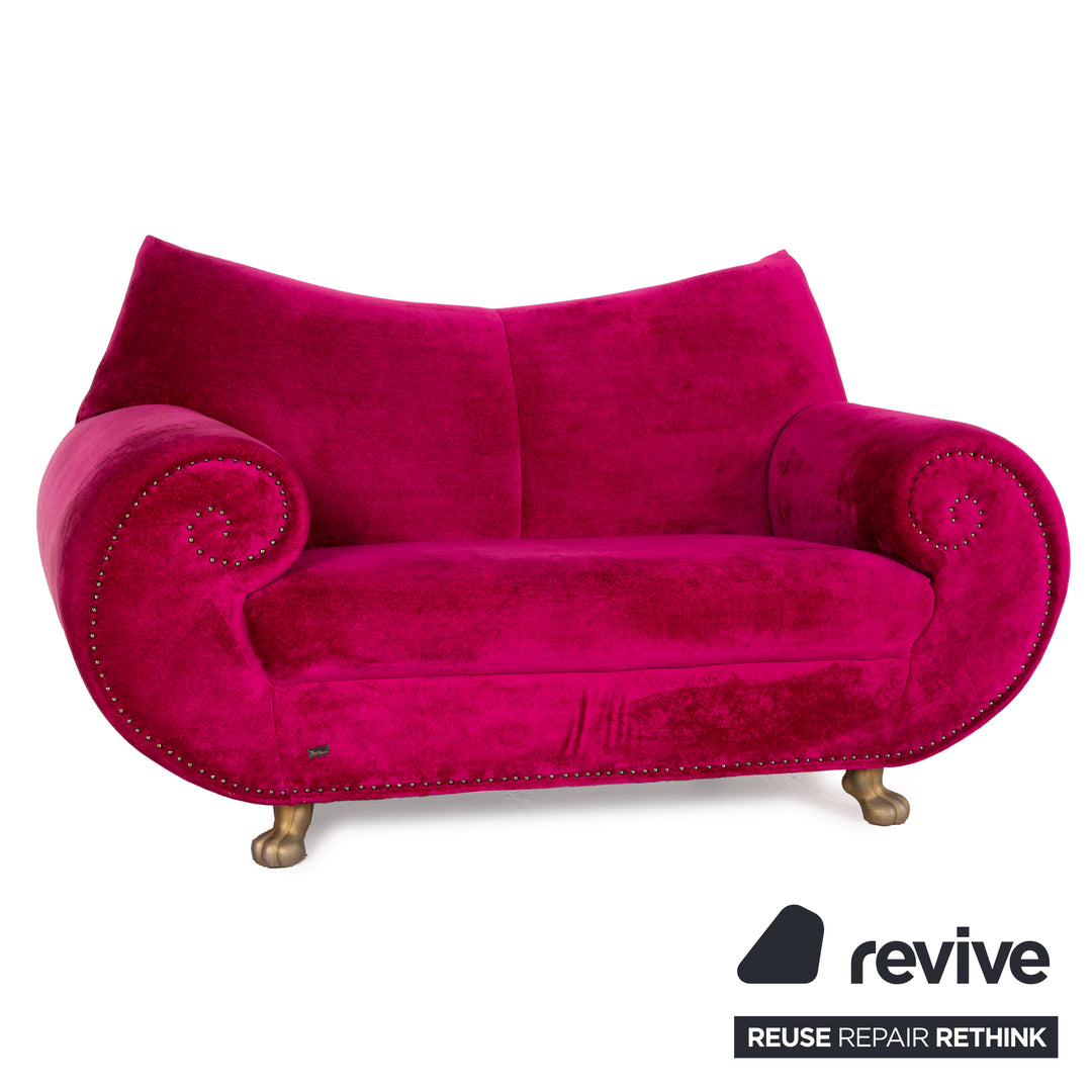 Bretz Gaudi Fabric Sofa Pink Two Seater Couch