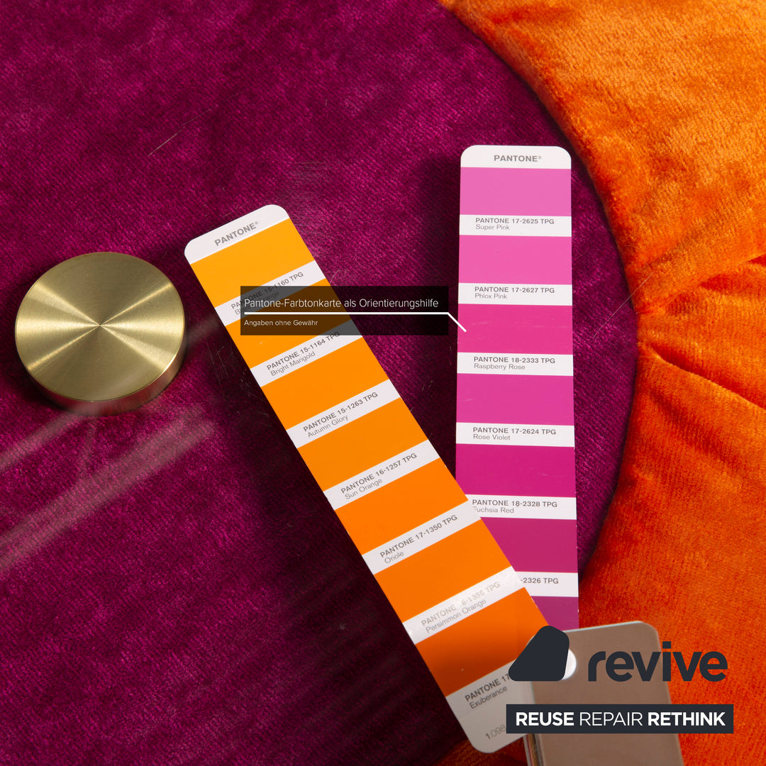 Bretz Gaudi Fabric Sofa Pink Two Seater Coffee Table Glass Set