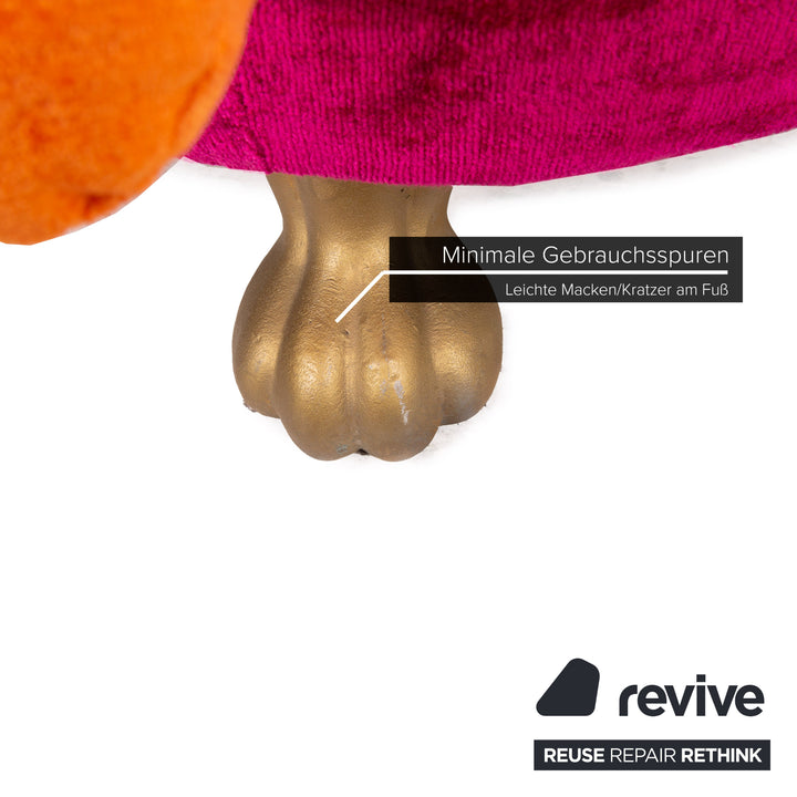 Bretz Gaudi Fabric Sofa Pink Two Seater Coffee Table Glass Set