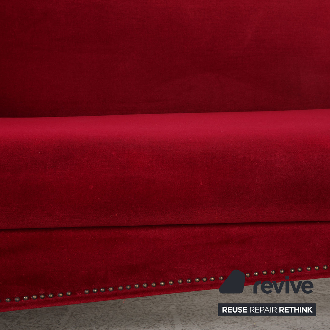 Bretz Gaudi Fabric Sofa Red Three Seater Couch