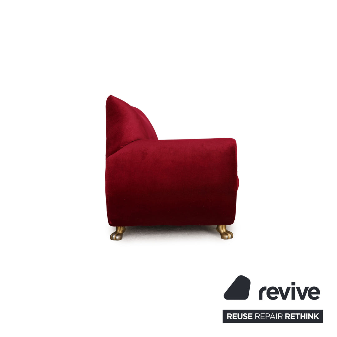 Bretz Gaudi Fabric Sofa Red Three Seater Couch