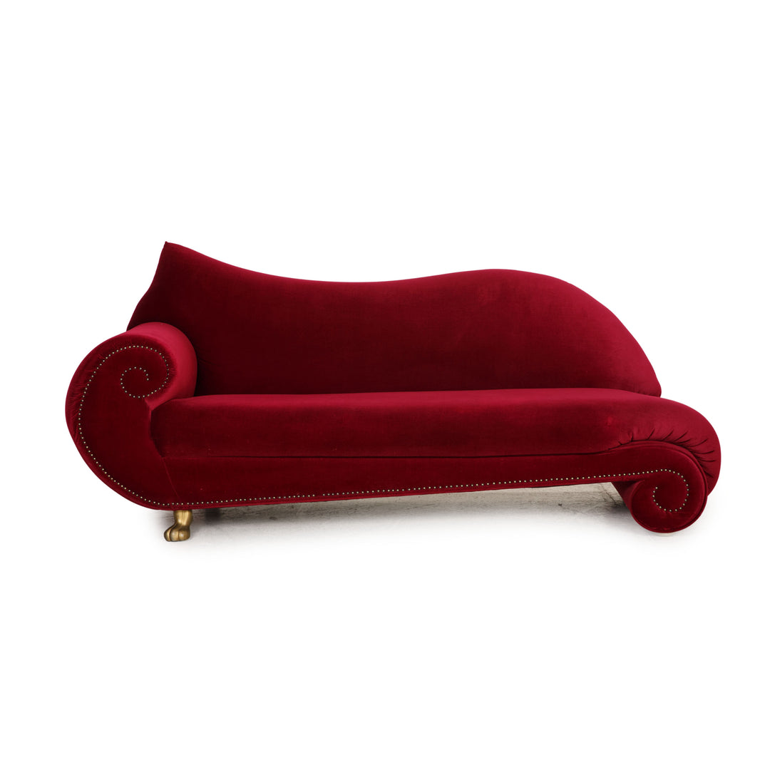 Bretz Gaudi Fabric Sofa Red Three Seater Couch