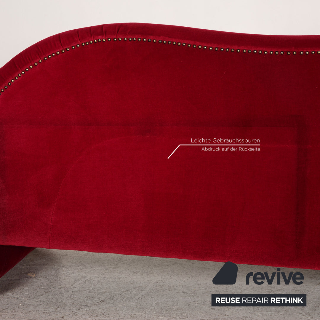 Bretz Gaudi Fabric Sofa Red Three Seater Couch