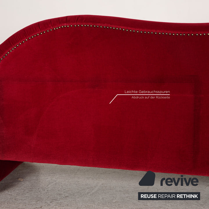 Bretz Gaudi Fabric Sofa Red Three Seater Couch