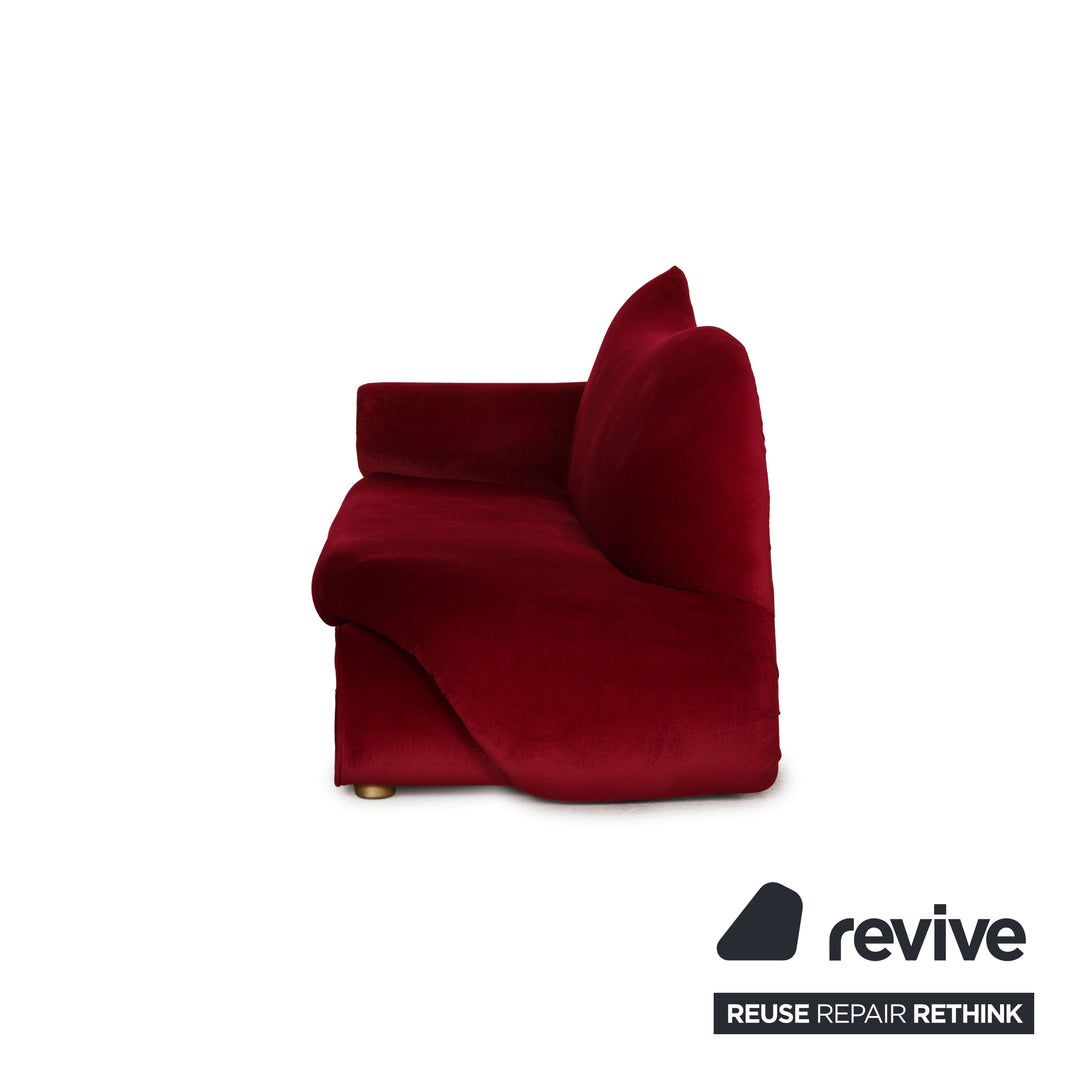 Bretz Gaudi Fabric Sofa Red Three Seater Couch