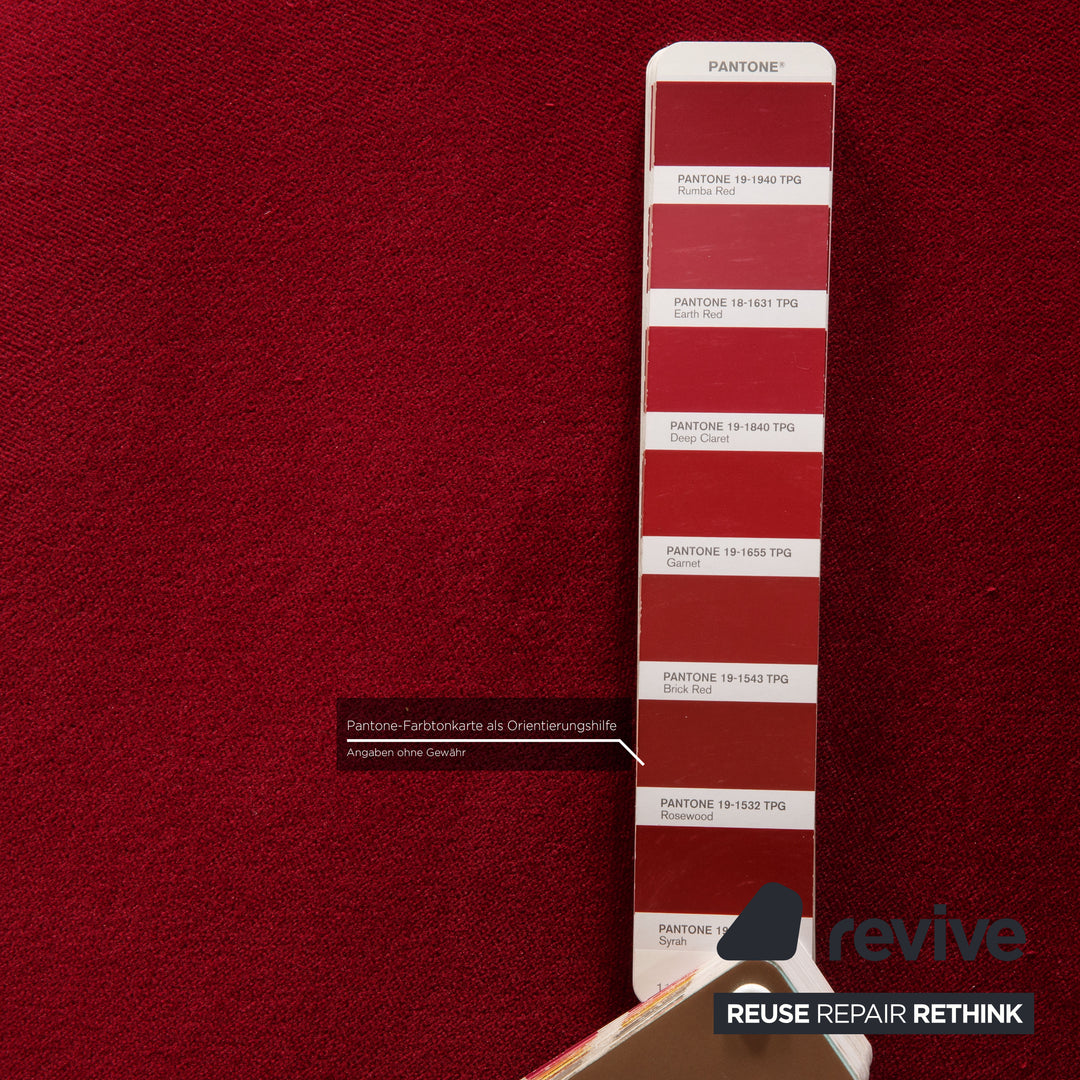 Bretz Gaudi Fabric Sofa Red Three Seater Couch