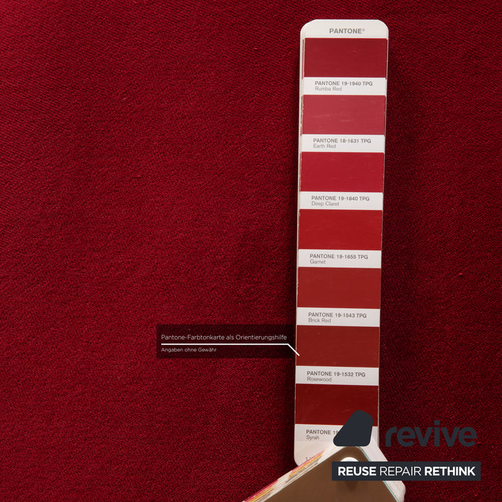 Bretz Gaudi Fabric Sofa Red Three Seater Couch