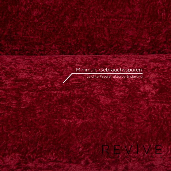 Bretz Gaudi fabric sofa red three-seater incl. cushions #15252