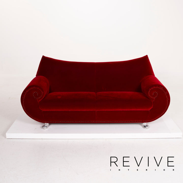 Bretz Gaudi Fabric Sofa Red Three Seater Velvet #14709
