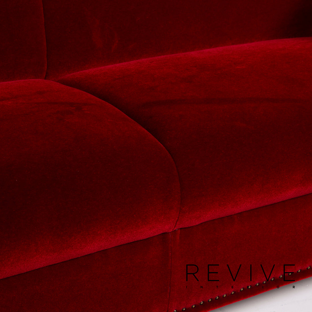 Bretz Gaudi Fabric Sofa Red Three Seater Velvet #14709