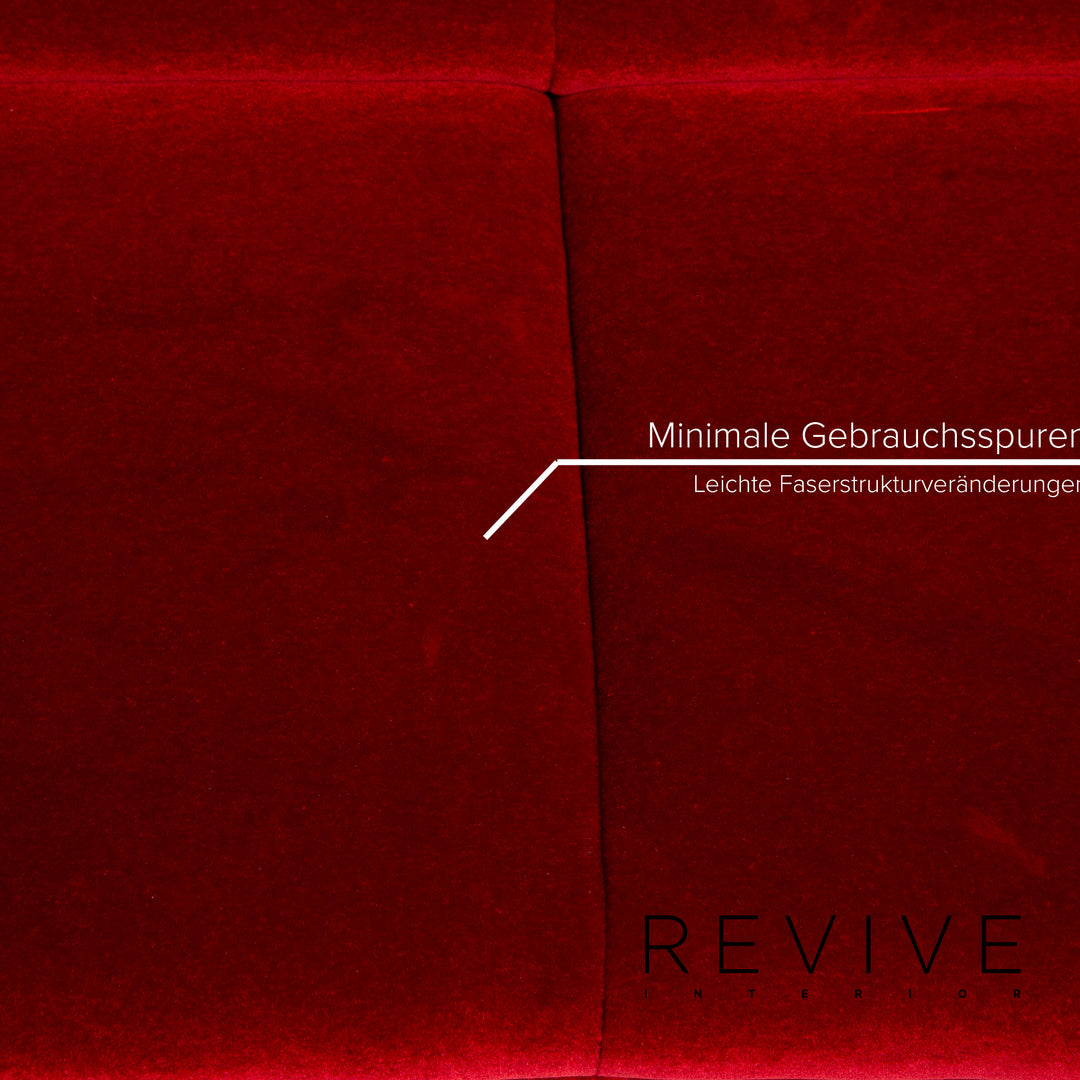 Bretz Gaudi Fabric Sofa Red Three Seater Velvet #14709