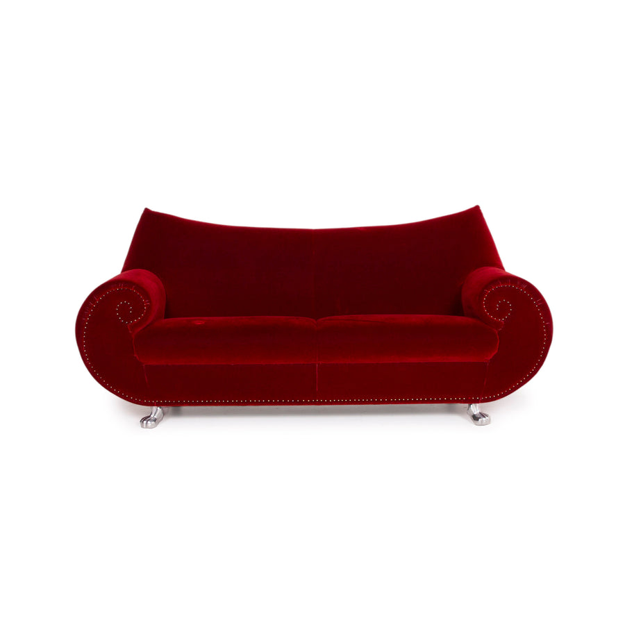 Bretz Gaudi Fabric Sofa Red Three Seater Velvet #14709