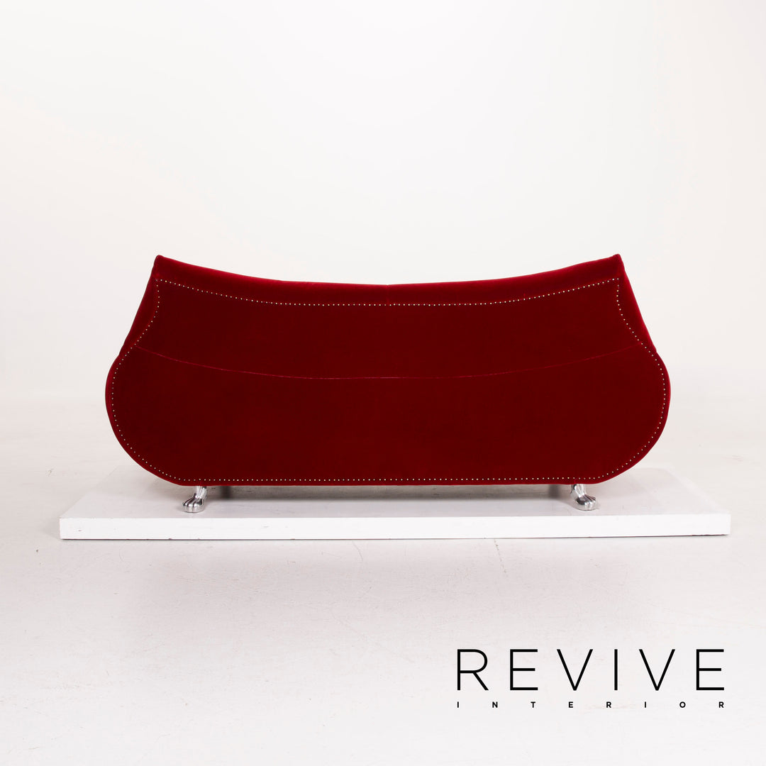 Bretz Gaudi Fabric Sofa Red Three Seater Velvet #14709
