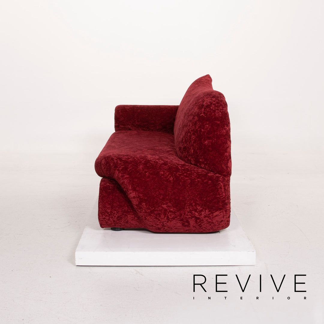 Bretz Gaudi Fabric Sofa Red Three Seater Velvet #14986