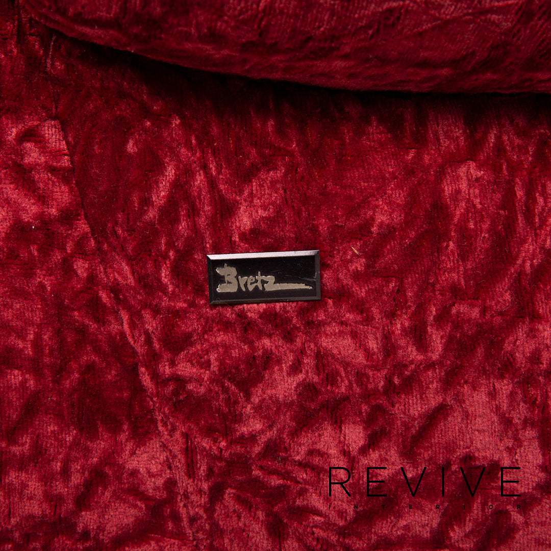 Bretz Gaudi Fabric Sofa Red Three Seater Velvet #14986