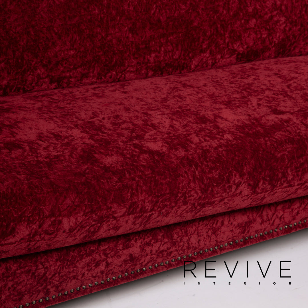 Bretz Gaudi Fabric Sofa Red Three Seater Velvet #14986