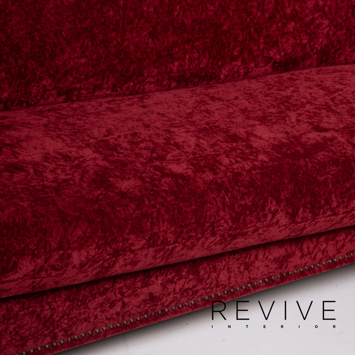 Bretz Gaudi Fabric Sofa Red Three Seater Velvet #14986