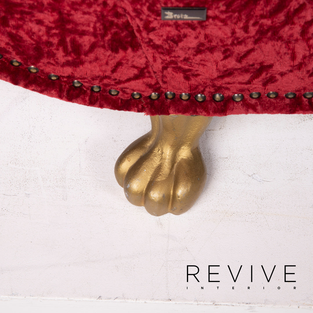 Bretz Gaudi Fabric Sofa Red Three Seater Velvet #14986