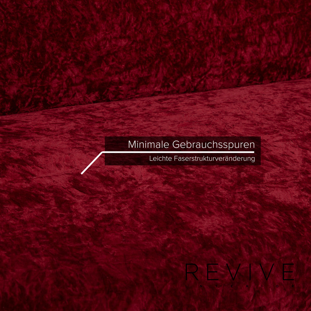 Bretz Gaudi Fabric Sofa Red Three Seater Velvet #14986