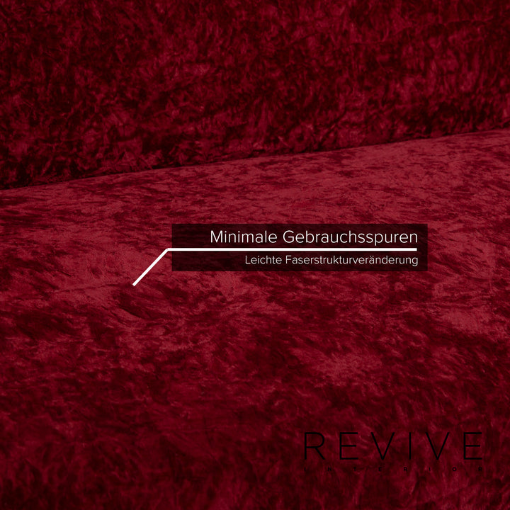 Bretz Gaudi Fabric Sofa Red Three Seater Velvet #14986