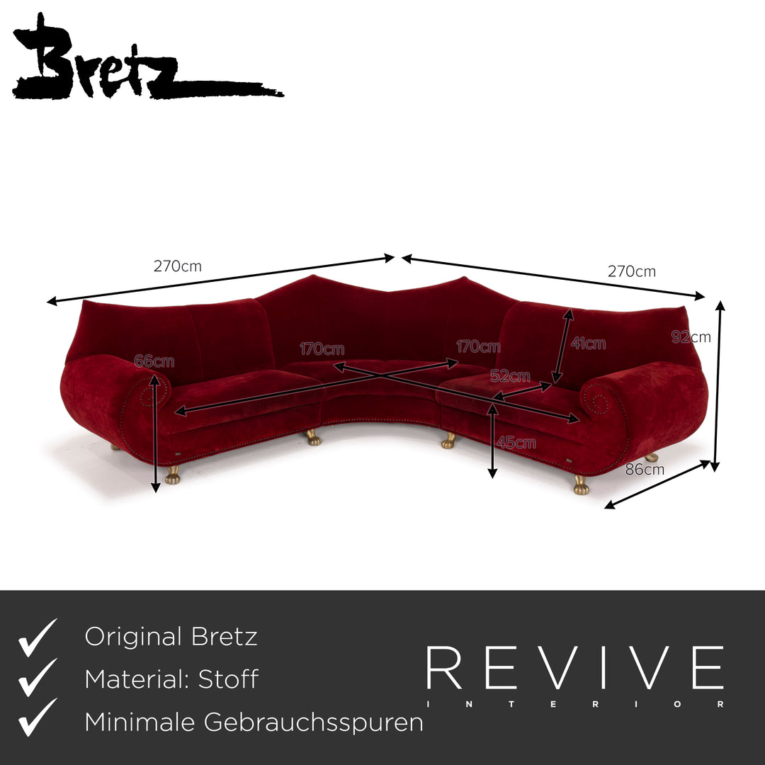 Bretz Gaudi fabric sofa red corner sofa velvet