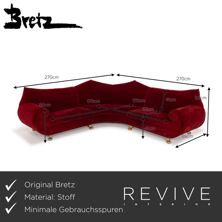 Bretz Gaudi fabric sofa red corner sofa velvet