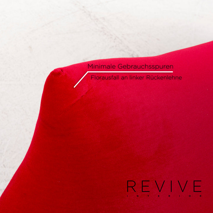 Bretz Gaudi Fabric Sofa Red Three Seater Couch #12590