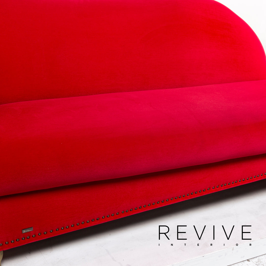 Bretz Gaudi Fabric Sofa Red Three Seater Couch #12590