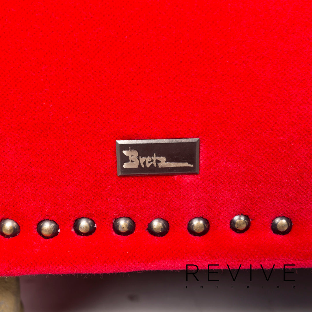 Bretz Gaudi Fabric Sofa Red Three Seater Couch #12590