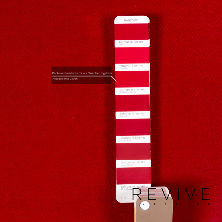 Bretz Gaudi Fabric Sofa Red Three Seater Couch #12590