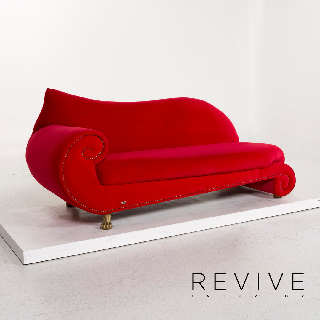 Bretz Gaudi Fabric Sofa Red Three Seater Couch #12590