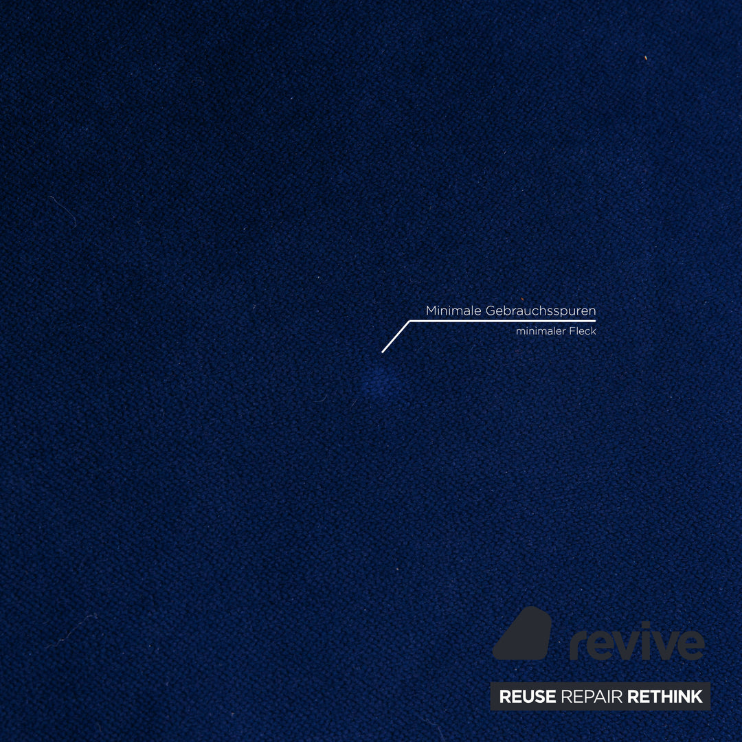 Bretz Gaudi Fabric Two Seater Blue Sofa Couch Velvet