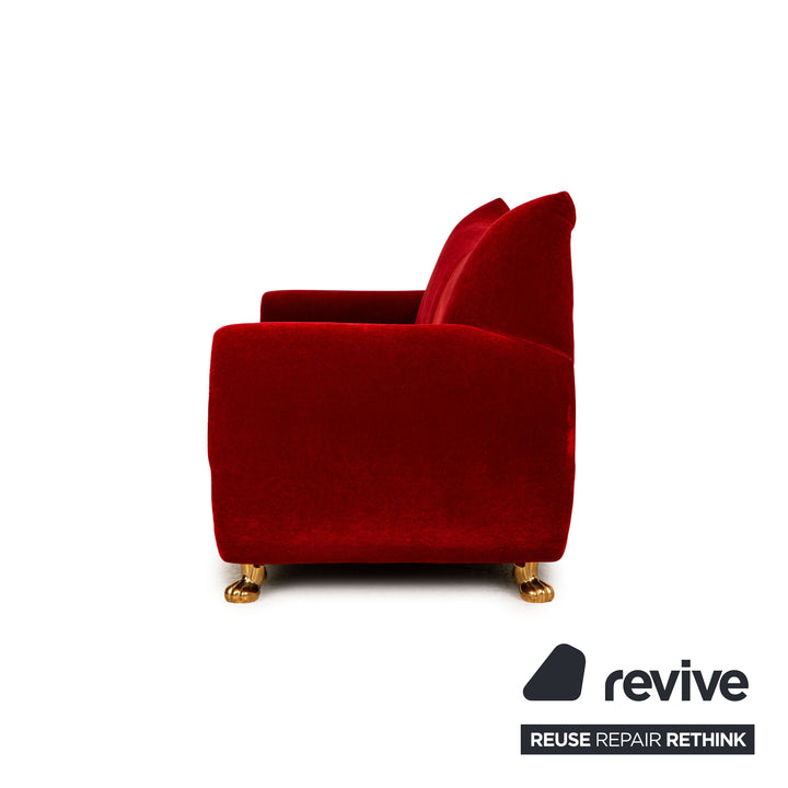 Bretz Gaudi Fabric Two Seater Red Sofa Couch