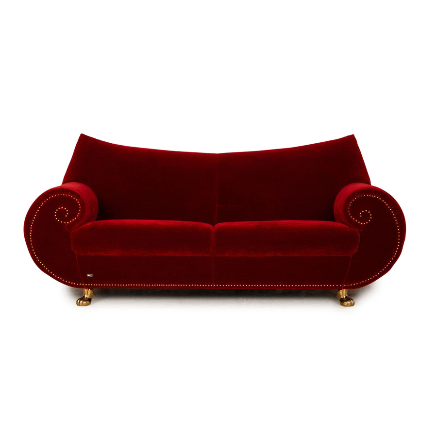 Bretz Gaudi Fabric Two Seater Red Sofa Couch