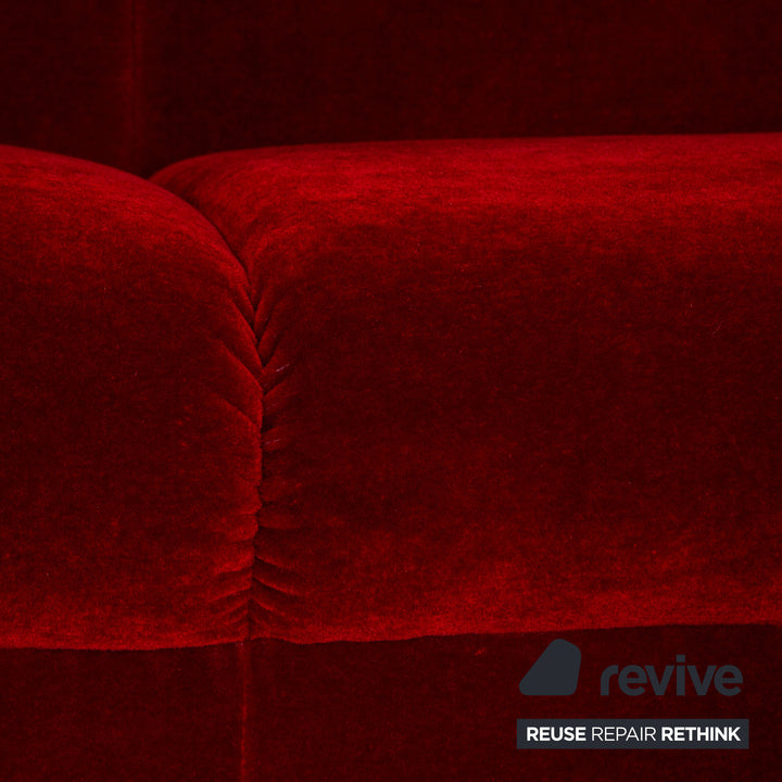 Bretz Gaudi Fabric Two Seater Red Sofa Couch