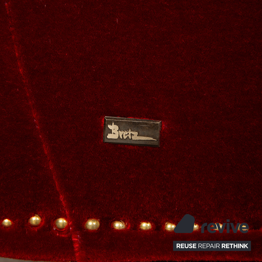 Bretz Gaudi Fabric Two Seater Red Sofa Couch