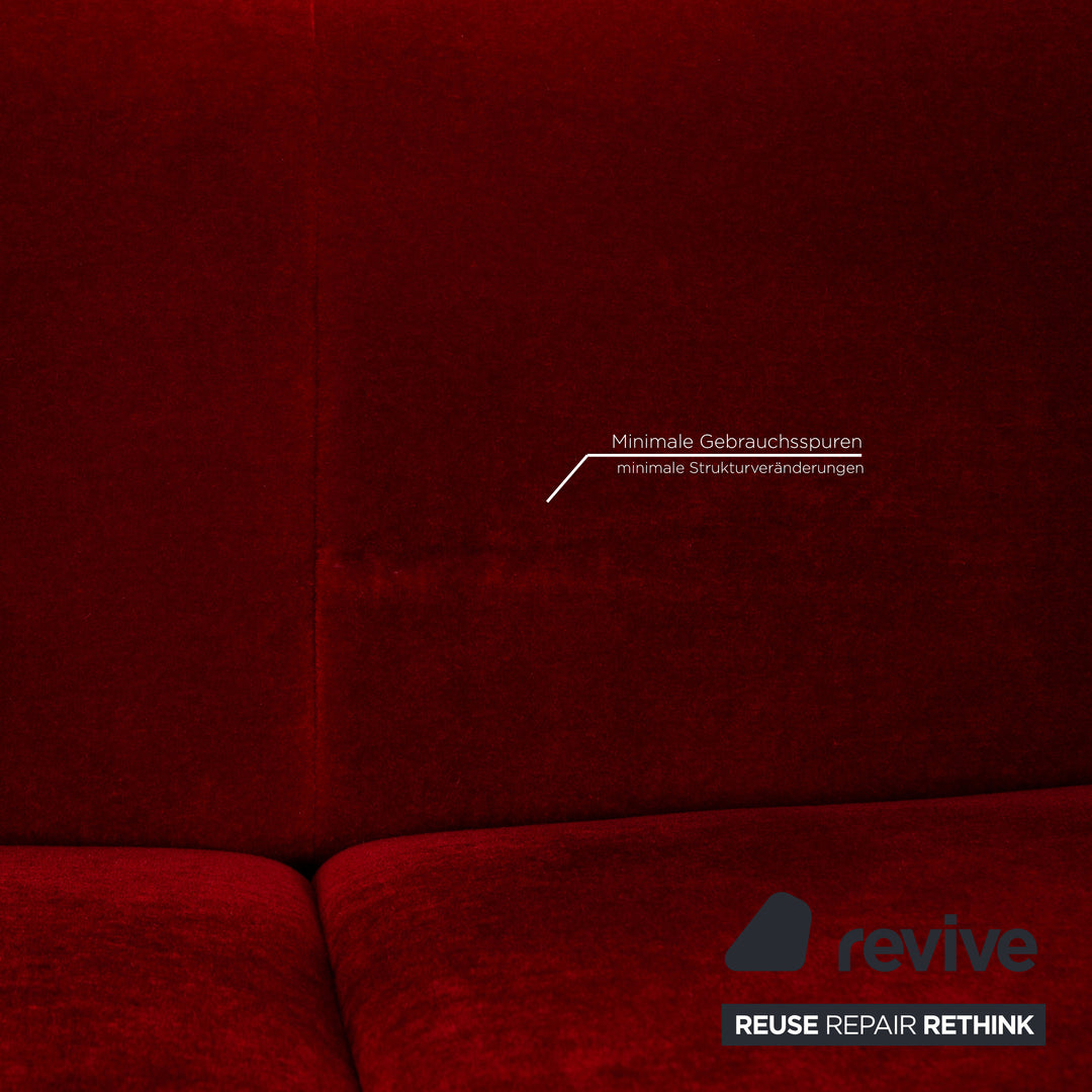 Bretz Gaudi Fabric Two Seater Red Sofa Couch