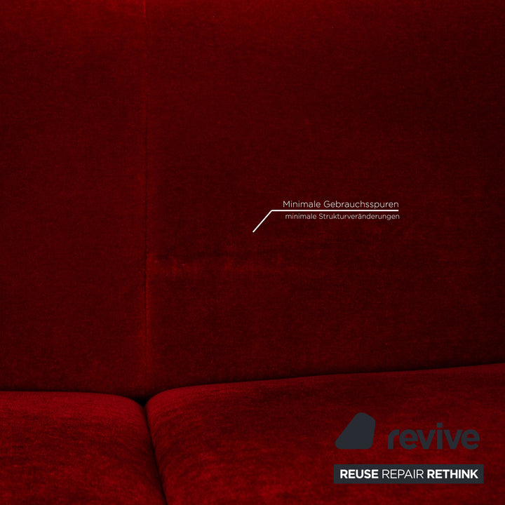 Bretz Gaudi Fabric Two Seater Red Sofa Couch