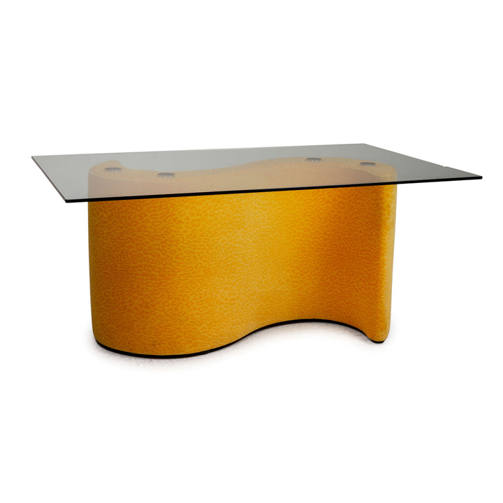 Bretz glass dining table yellow