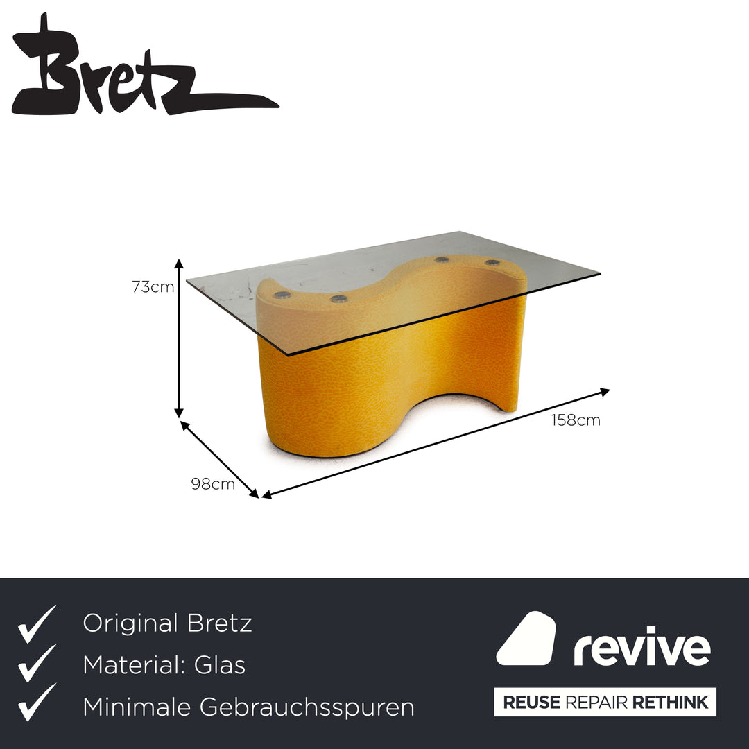 Bretz glass dining table yellow