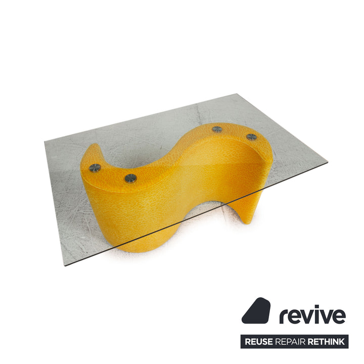 Bretz glass dining table yellow