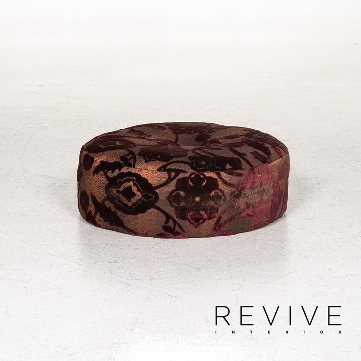 Bretz Stool Velvet Purple Patterned Pouf #13484