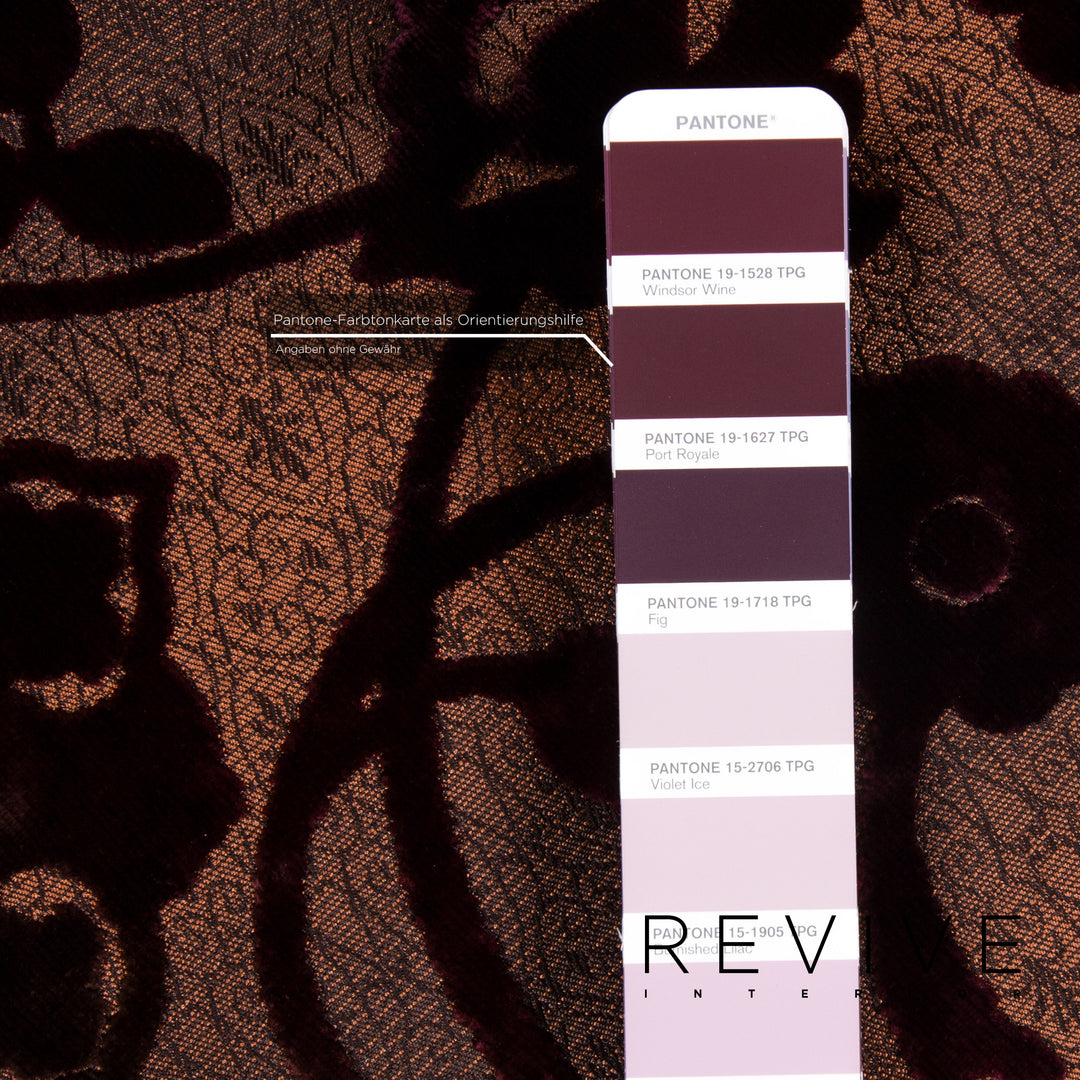 Bretz Stool Velvet Purple Patterned Pouf #13484