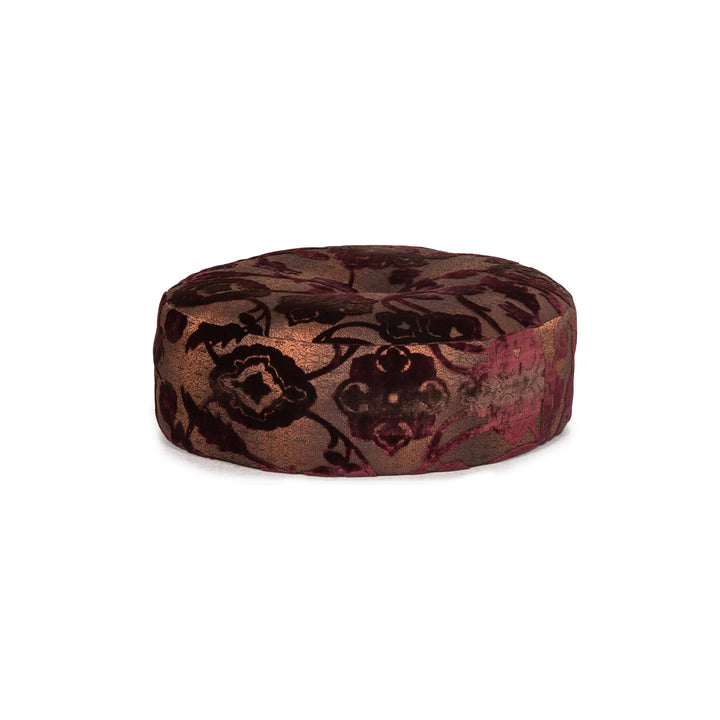 Bretz Stool Velvet Purple Patterned Pouf #13484