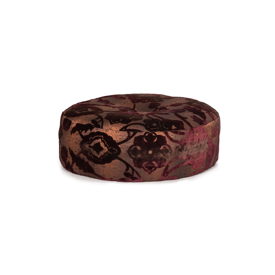 Bretz Stool Velvet Purple Patterned Pouf #13484