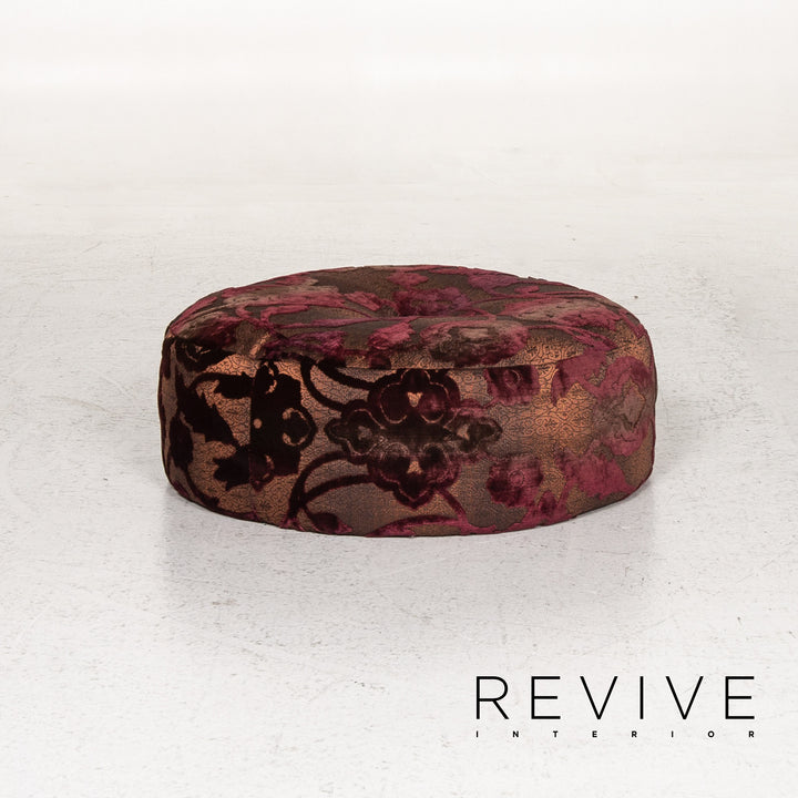 Bretz Stool Velvet Purple Patterned Pouf #13484