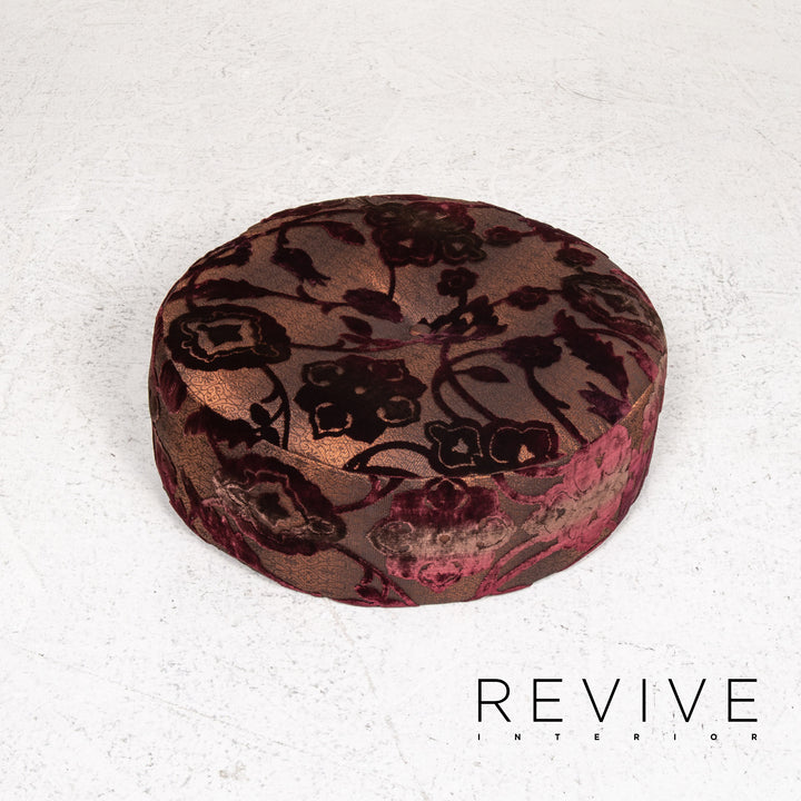 Bretz Stool Velvet Purple Patterned Pouf #13484