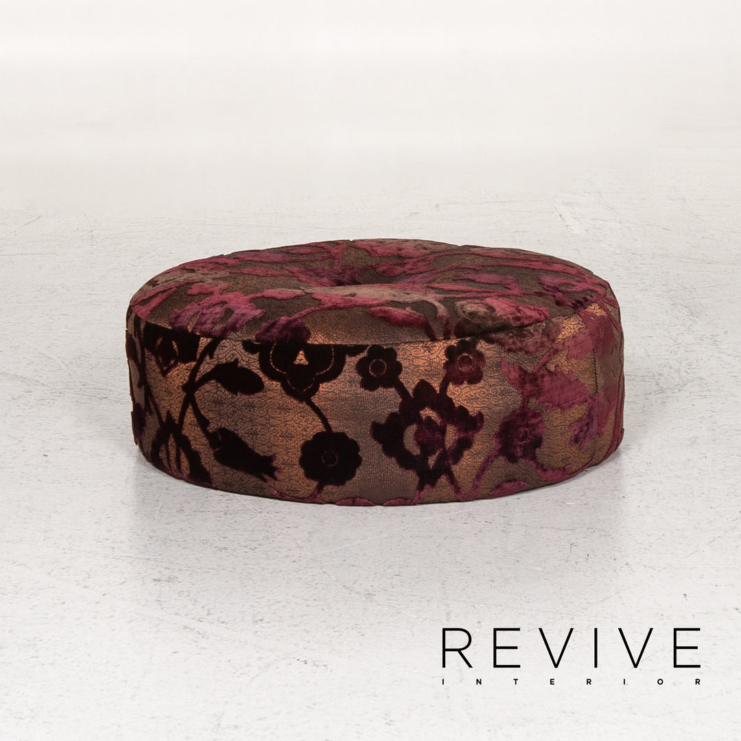 Bretz Stool Velvet Purple Patterned Pouf #13484