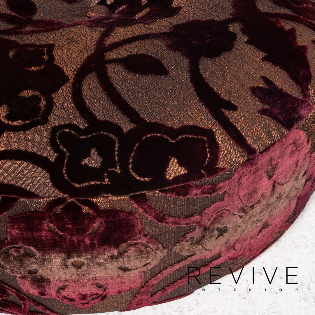 Bretz Stool Velvet Purple Patterned Pouf #13484