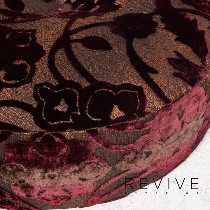 Bretz Stool Velvet Purple Patterned Pouf #13484